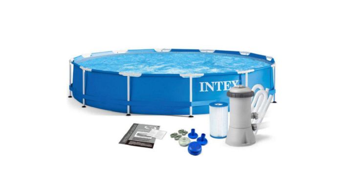Каркасный круглый бассейн Intex Metal Frame Pool на 4495 л 305х76 см с насос-фильтром 28202 NP фото 2