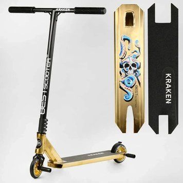 Трюковий самокат Best Scooter Kraken HIC-система, пеги, анод, колеса 110 мм золотий KR-93091 фото 1