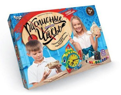 Расписные детские часы-конструктор Danko Toys Рыбка R4-01-01 фото 1