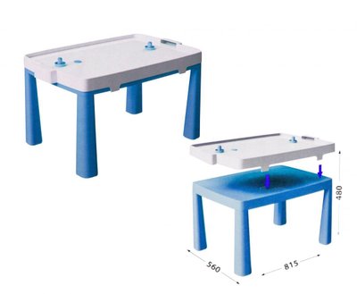 Пластиковий ігровий стіл Doloni з насадкою для аерохокею синій 04580/1 фото 1