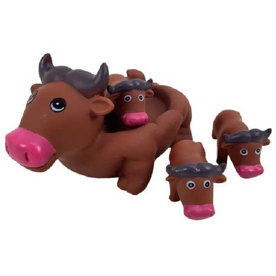 Іграшки - пищалки для ванної Мама з дітками Бик коричневий 6286-10 фото 1