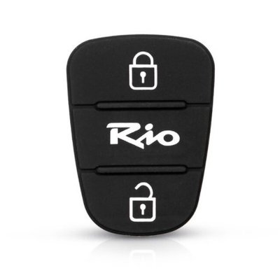 Резиновые кнопки-накладки на ключ KIA Rio (КИА Рио) симметрия с лого фото 1