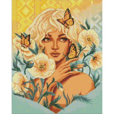 Алмазна мозаїка Ідейка "Дівчина з метеликами" ©pollypop92 40х50 см AMO7597 фото 1