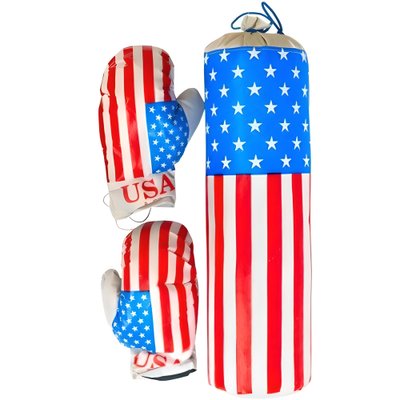 Боксерський набір Danko Toys Америка середній груша 48х20 та рукавички від 6 років M-USA фото 1