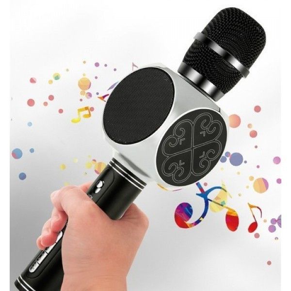 Беспроводной bluetooth караоке микрофон с колонкой (Silver) SU-YOSD YS-63 фото 2