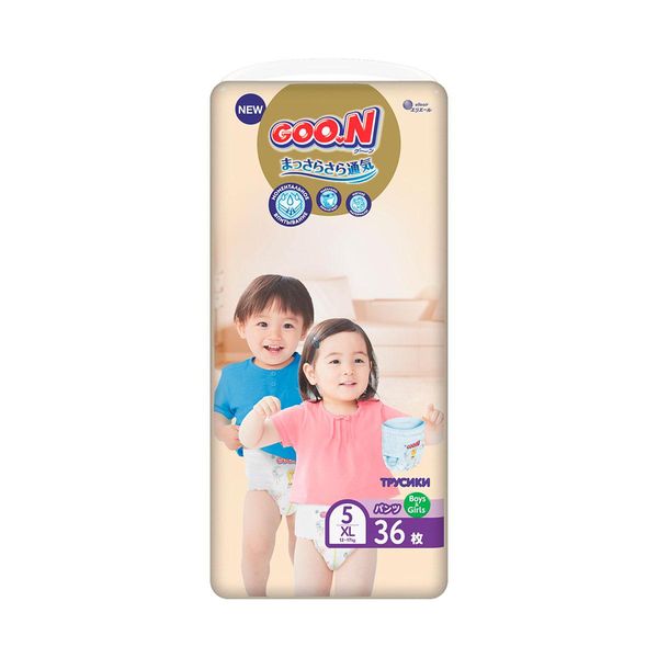 Трусики-подгузники GOO.N Premium Soft для детей 12-17 кг (размер 5(XL), унисекс, 36 шт) фото 1