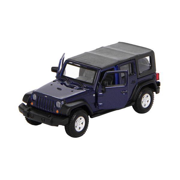 Металлическая модель авто Jeep Wrangler Unlimited Rubicon Ассорти зеленый металл, синий, 1:32 фото 3