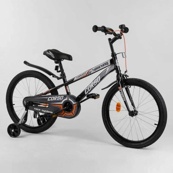Велосипед підлітковий двоколісний 20" CORSO Sporting чорно-білий R-20628 фото 2
