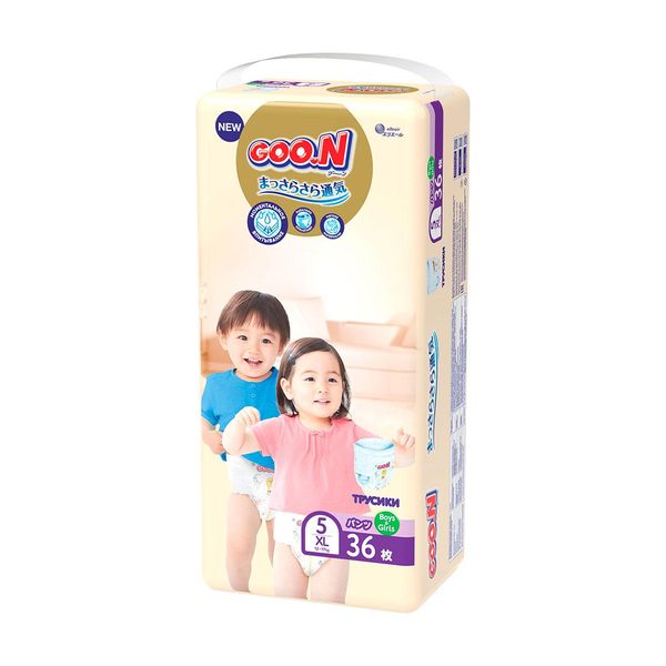 Трусики-подгузники GOO.N Premium Soft для детей 12-17 кг (размер 5(XL), унисекс, 36 шт) фото 2