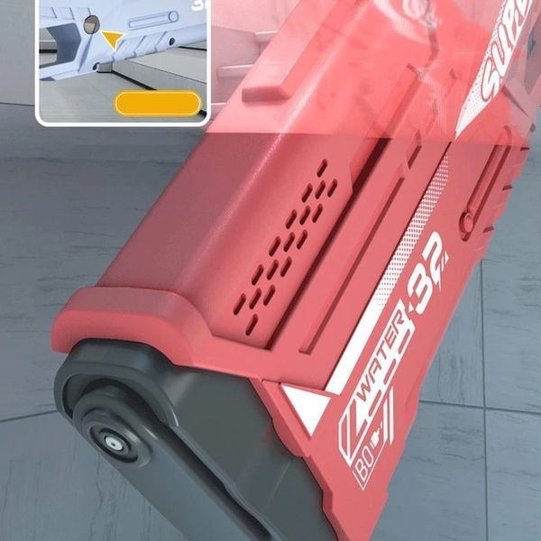Потужний дитячий водяний бластер з акумулятором та ємним резервуаром Water Gun 9002A червоний фото 2