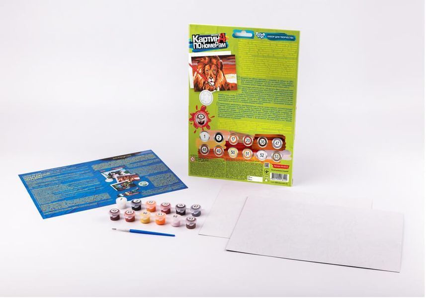 Детская картина по номерам Danko Toys Лев 32х23см KN-01-07 фото 2