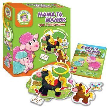 Игра с липучками Vladi Toys "Мама и малыш: Ферма" (укр) VT1310-04 фото 1