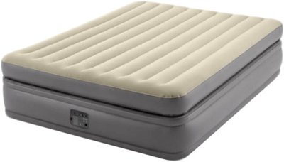 Велюровий надувний матрац для відпочинку та сну Intex подвійний з електронасосом 152х203х51 см 64164 фото 1