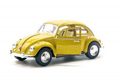 Машинка KINSMART Volkswagen Classical Beetle жовта KT5057W фото 1