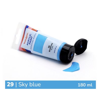 Художня глянсова акрилова фарба BrushMe колір "Блакитна" 180 мл TBA180029 фото 1