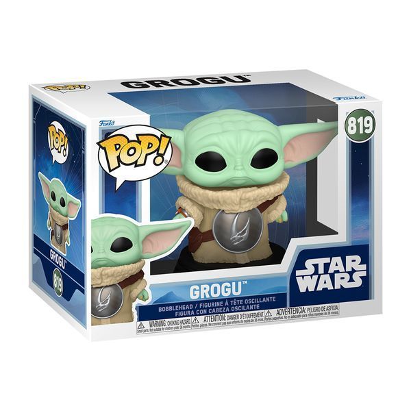 Игровая фигурка FUNKO POP! Мандалорец Грогу с броней Грязерога 9,6 см 90447 фото 2