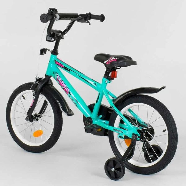 Велосипед дитячий двоколісний 16" CORSO Aerodynamic бірюзовий ЕХ - 16 N 5171 фото 3
