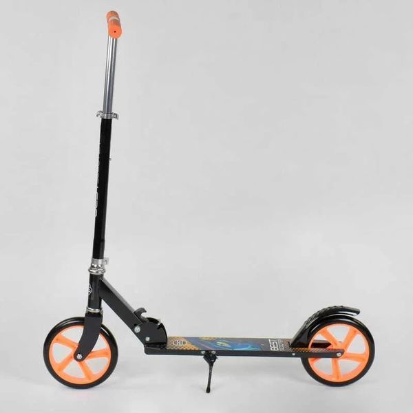 Самокат двоколісний складаний Best Scooter до 70 кг коралові колеса PU 200 мм чорний 42714 фото 2