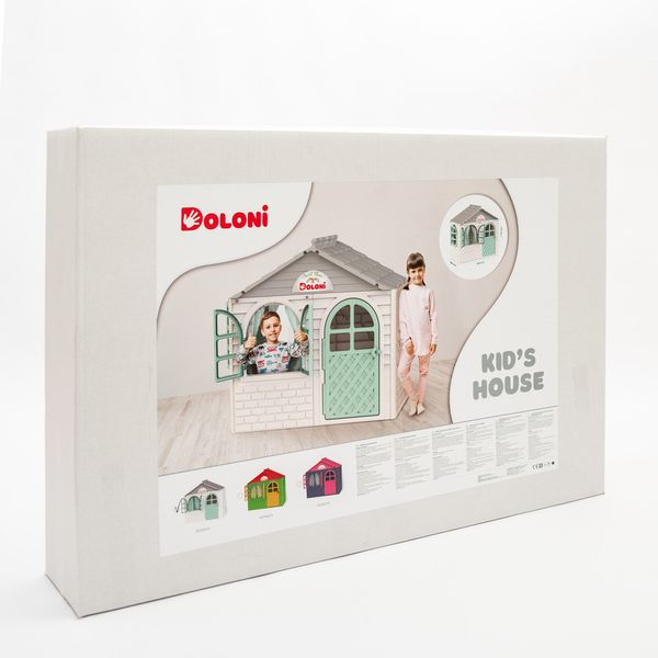 Пластиковый детский игровой домик Doloni с окнами и дверью 130х70х120 см зелёный с красным 02550/13 фото 7