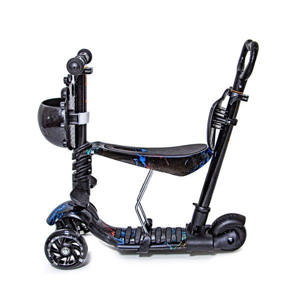 Дитячий самокат - трансформер 5 в 1 з підсвічуванням Scooter Сонечко Чорна блискавка фото 2