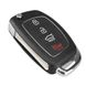 Силіконовий чохол для автомобільного фліп-ключа Hyundai (Хюндай) косий 4 кн чорний карбон фото 2