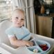 Детский нагрудник силиконовый для кормления 6м+ Babyono с застёжкой 30x28 см голубой фото 3