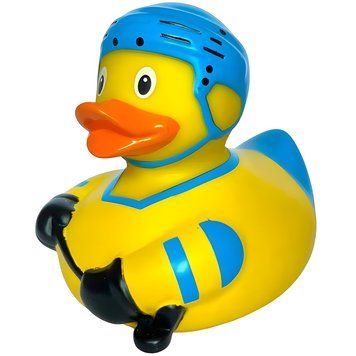 Стильна тематична гумова качечка FunnyDucks "Хокеїст" L2054 фото 1