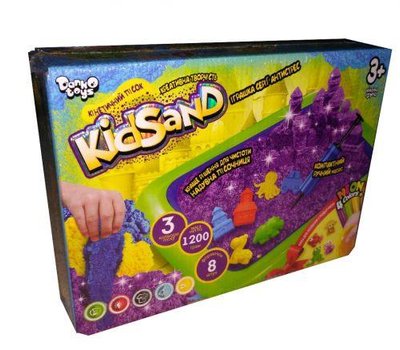 Кинетический песок Danko Toys KidSand с надувной песочницей 1200 г (укр) KS-02-02U фото 1
