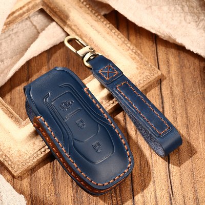 Кожаный чехол для смарт - ключа Ford 3 кнопки джинс фото 1