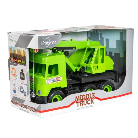 Іграшковий автокран Wader Middle truck 43 см зелений 39483 фото 2