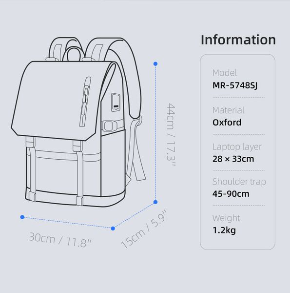 Городской рюкзак для ноутбука 15.6" Mark Ryden Tube серии Retrofuture MR5748SJ фото 2