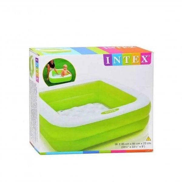Детский надувной бассейн Intex салатовый 85х85х23см объем 53л 57100 фото 2
