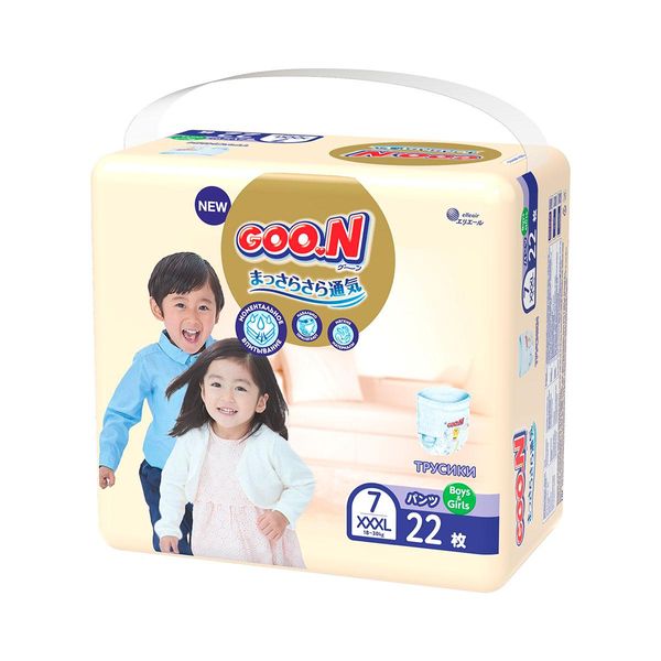 Трусики-подгузники GOO.N Premium Soft для детей 18-30 кг (размер 7(3XL), унисекс, 22 шт) фото 2