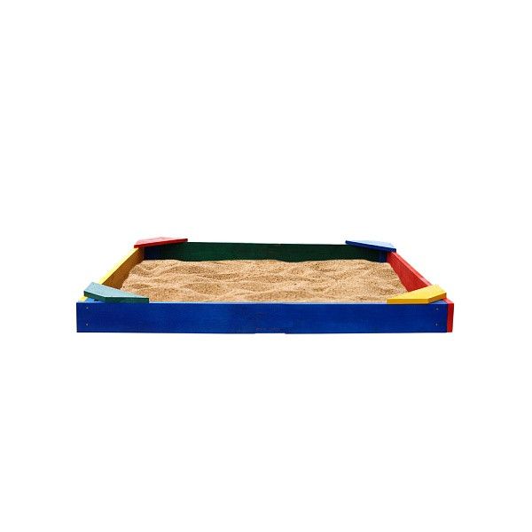 Детская песочница цветная с уголками 145х145х12 фото 2