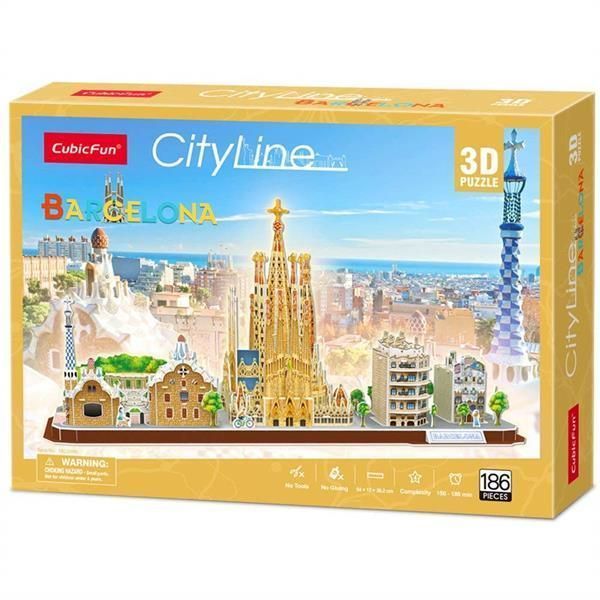 3D пазл об'ємний Cubic Fun City Line Барселона 186 елементів MC256h фото 2