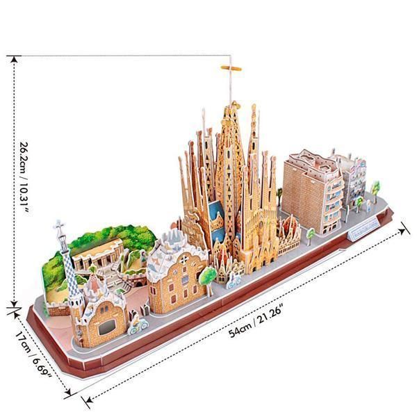 3D пазл об'ємний Cubic Fun City Line Барселона 186 елементів MC256h фото 5
