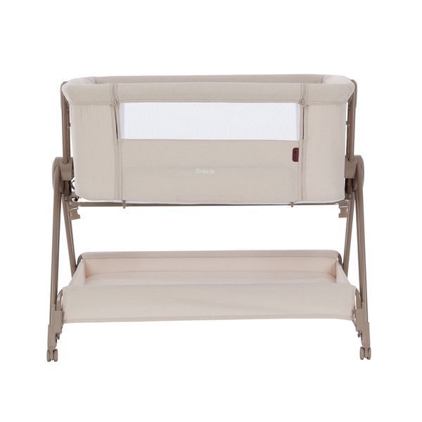 Дитяче приставне ліжечко з матрацом пересувне CARRELLO Gracia CRL-16502 Linen Beige з народження фото 4