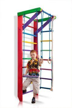 Шведская стенка&nbsp;SportBaby со снарядами и турником Барби 2 220 см фото 1