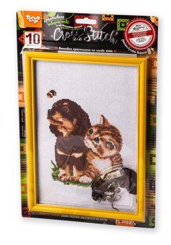 Вишивка хрестиком на канві Cross Stitch: Песик і котик фото 1