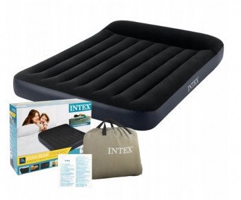 Велюровий надувний матрац для відпочинку та сну Intex полуторний 137x191x25 см 64148 фото 1