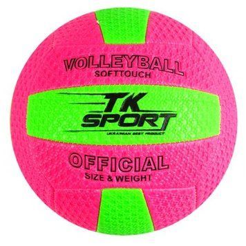 Волейбольний м'яч №5 TK Sport PVC діаметр 21 см рожевий фото 1