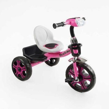 Детский трехколесный велосипед 12" Best Trike колеса EVA стальная рама световые и звуковые эффекты розовый укр BS-22603 фото 1