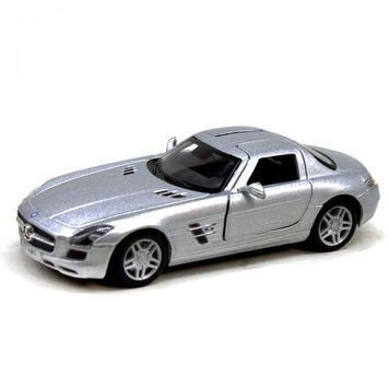 Колекційна машинка Kinsmart Mercedes-Benz SLS AMG, металева, срібляста KT5349W фото 1