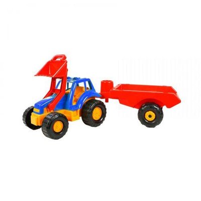 Іграшковий трактор із причепом Оріон 83 см синій 993 фото 1