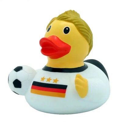 Стильная тематическая резиновая уточка FunnyDucks "Футболист Германии" L1815 фото 1
