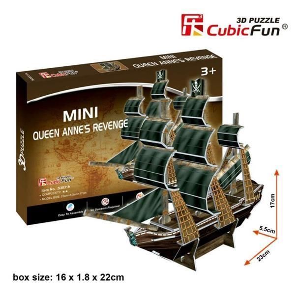 3D пазл об'ємний Cubic Fun Міні Корабель Помста королеви Анни 24 елементи S3031h фото 3