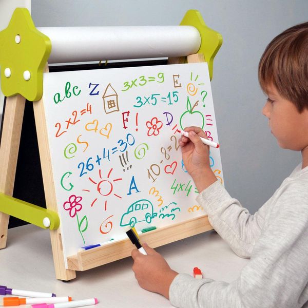 Детский двусторонний мольберт для рисования Люмик настольный «5в1» 33х44 см фото 5