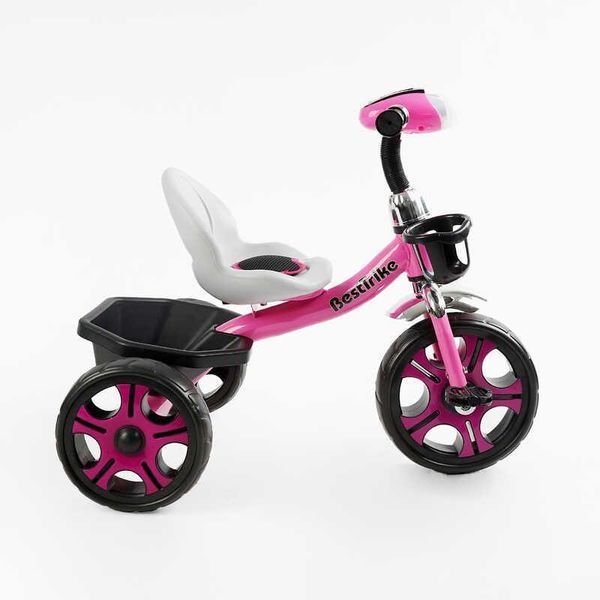 Детский трехколесный велосипед 12" Best Trike колеса EVA стальная рама световые и звуковые эффекты розовый укр BS-22603 фото 2