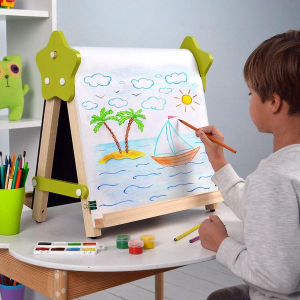 Детский двусторонний мольберт для рисования Люмик настольный «5в1» 33х44 см фото 4