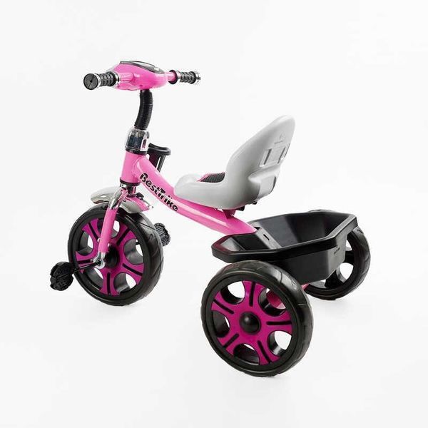 Детский трехколесный велосипед 12" Best Trike колеса EVA стальная рама световые и звуковые эффекты розовый укр BS-22603 фото 3